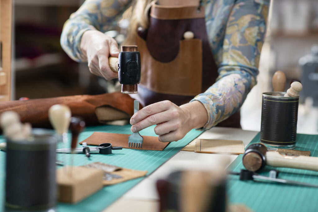 Stamping And Embossing Leather