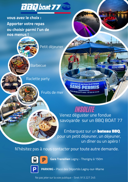 BBQ BOAT 77 - bateaux électriques sans permis