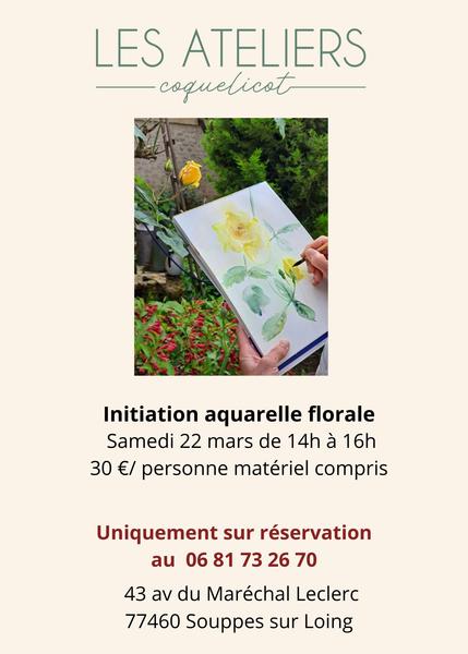 Atelier initiation aquarelle florale